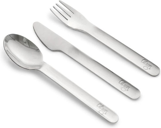 Лъжица Нож & Вилица Inox Калъф Силиконов Син 3 бр Citron