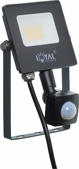 Loyal Lighting Водоустойчив LED Прожектор 10W Неутрално Бяло 4000K с Датчик за Движение IP65