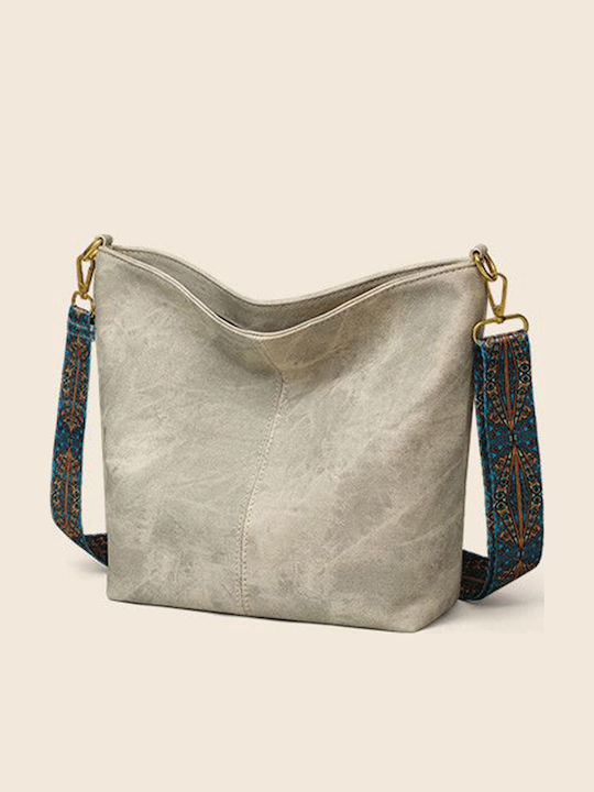 Leder Damen Shopper Tasche Suede Beige