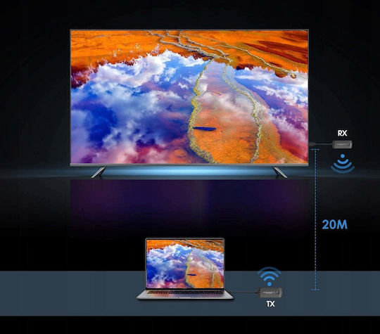 PremiumCord Безжичен удължител HDMI Mini Full HD 1080p до 20 m Сив