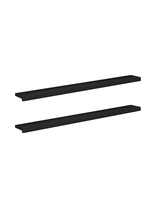 Windows 2 Pcs Black 140 X 20 X 2 Cm Solid Beech Wood 42048341 Black