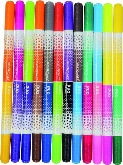 Zeichenstifte mit Doppelspitze Neon Professionell Set 24 Farben