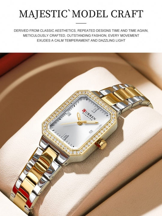 Curren Women's Watch 23mm Battery with Metal Bracelet Silver Gold