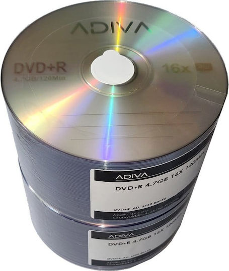 Adiva Записваеми DVD-R 16x 4.7GB Кутия за торта 50 бр
