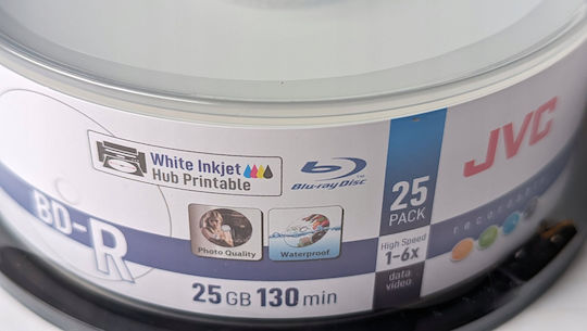 JVC Записваеми BD-R 6x 25GB Кутия за торта 25 бр