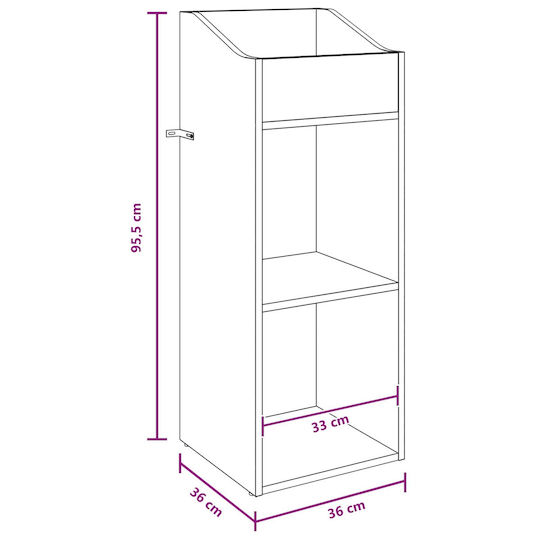 vidaXL Hi-Fi Furniture Brown 36x36x95.5cm