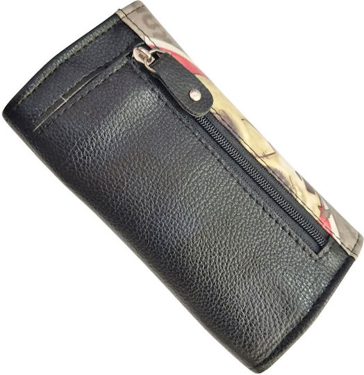 Kalliopi Silver Tabaktasche Künstliches Leder Design Totenkopf 14x8cm