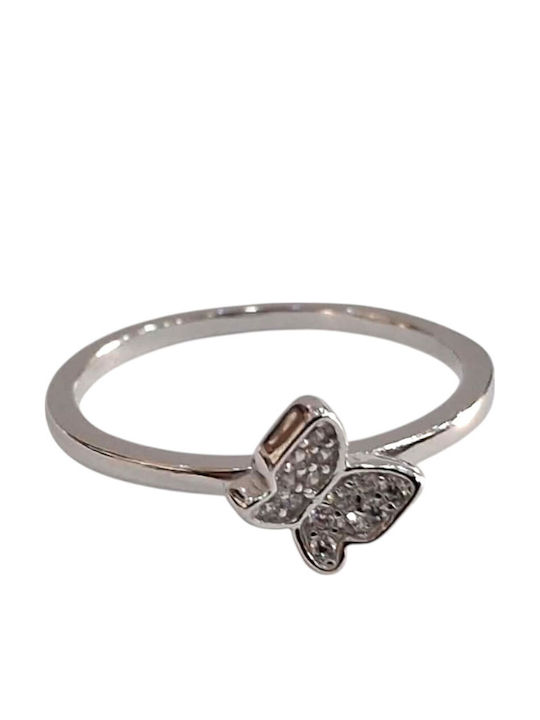 Prince Silvero Women's Ring with Zircon Silver Gold Plated