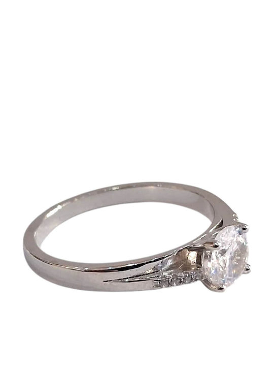 Prince Silvero Women's Ring with Zircon Made of Gold Plated Silver