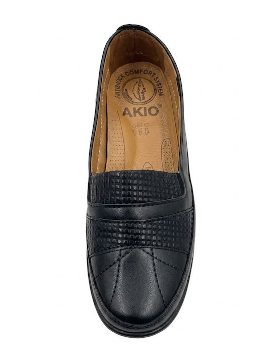 Damen Slip-Ons Leder Schwarz