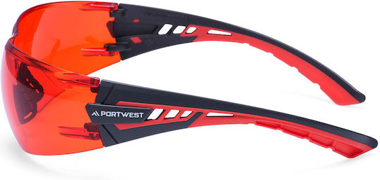 Ps27 Γυαλιά Ασφαλείας Tech Look Lite Kn Κόκκινο Portwest