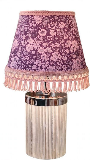 Tischlampe für Nachttisch E27 mit Lila Hut und Basis