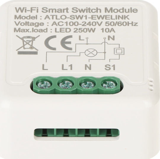 Atlo Intelligenter Schalter 1 Kanal Wi-Fi 10A