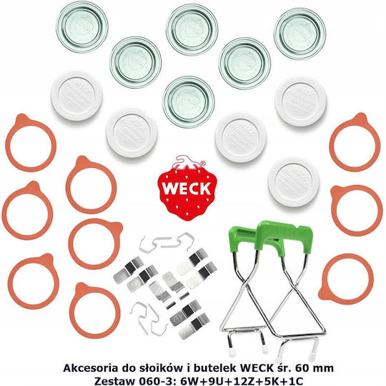 Weck Set 6 Stück Allgemeine Verwendung Lebensmittelgläser mit Deckel Glas Transparent 200ml
