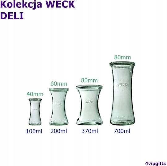 Weck Set 6 Stück Allgemeine Verwendung Glas Vasen mit Deckel Transparent 100ml