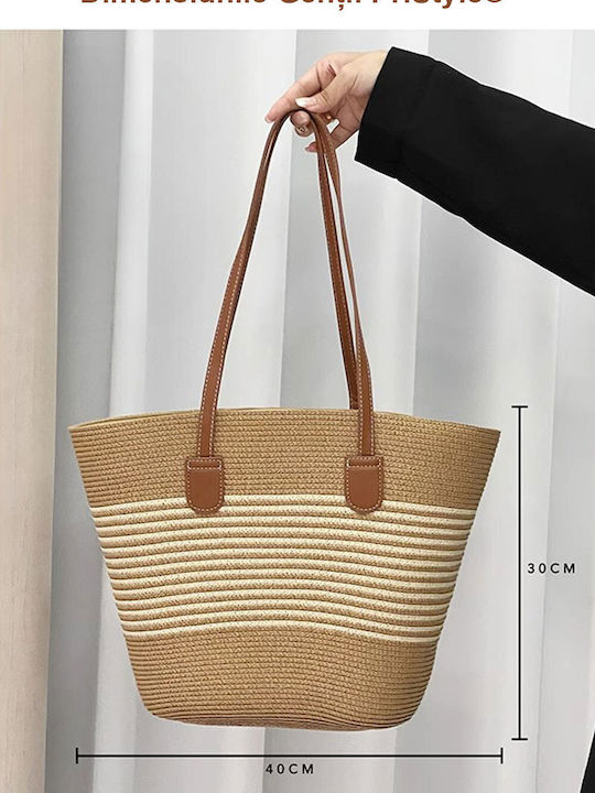 Geantă De Plajă Din Material Textil Bej