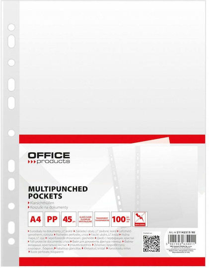 Office Products Kunststoff Binderblätter für Dokumente A4 100 Stück Office Products