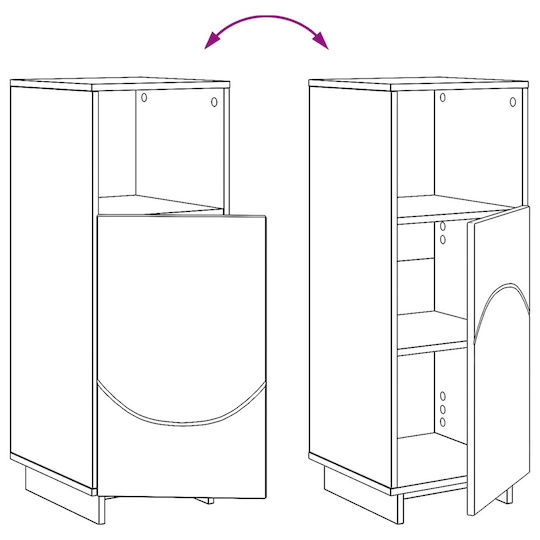 vidaXL Ντουλάπι Ντουλάπι Μπάνιου 36.5x38x95cm Γκρι