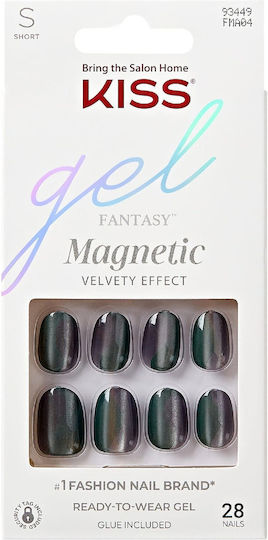 Kiss Kiss Unghii False Gel Fantasy Magnetic Dial Me Mărimea S 1 Pachet 28 Bucăți