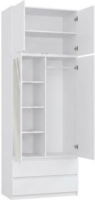 Elbvelu 137 Dulap cu Ușă Dublă cu Oglindă 90x50x241cm Alb Elbvelu 137 Dulap cu Ușă Dublă cu Oglindă 90x50x241cm Alb