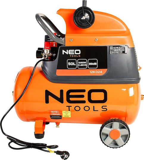 Neo Tools Μονοφασικό Κομπρεσέρ Αέρος 89dB με Αεροφυλάκιο 50lt