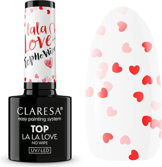 Claresa Top Deckschicht für UV/LED Semi-permanente Nagellacke 5ml La La Love Heart