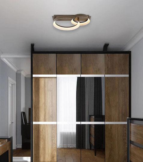 Globo Lighting Πλαφονιέρα Οροφής Καφέ με Ενσωματωμένο LED