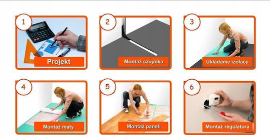 Thermoval Set Încălzire în Pardoseală Wt 2010 Al Covoraș Încălzitor 2.5m² Wi-fi Termostat Tvt45