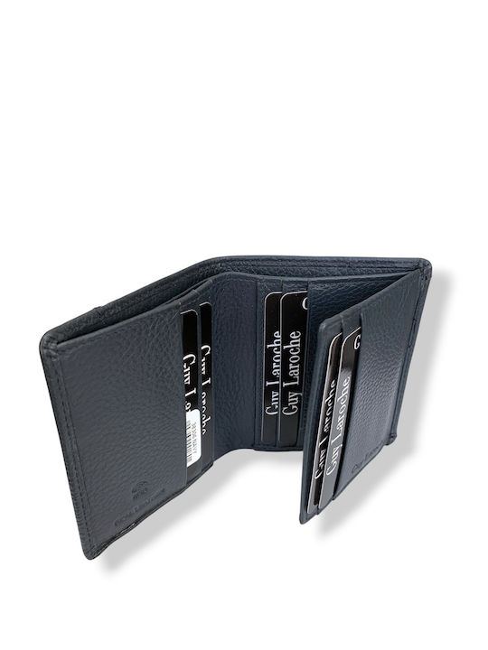 Leather Men's Wallet with RFID Blue