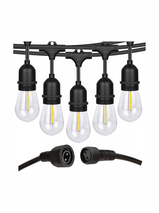 Art Wasserdichte Lichterkette IP65 15m mit 30 E27 Fassungsschrauben Warmweiß Art Wasserdichte Lichterkette IP65 15m mit 30 E27 Fassungsschrauben Warmweiß
