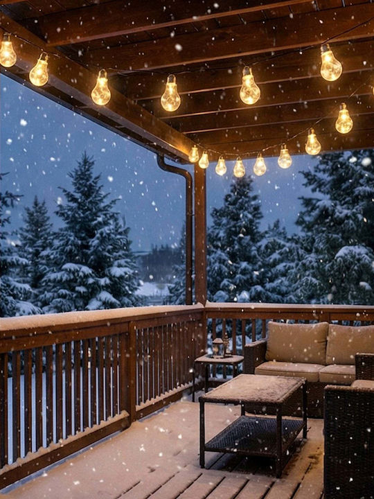 Lumarko Wasserdichte Lichterkette Beleuchtung LED IP44 7,5m mit 50 Bälle Warmweiß