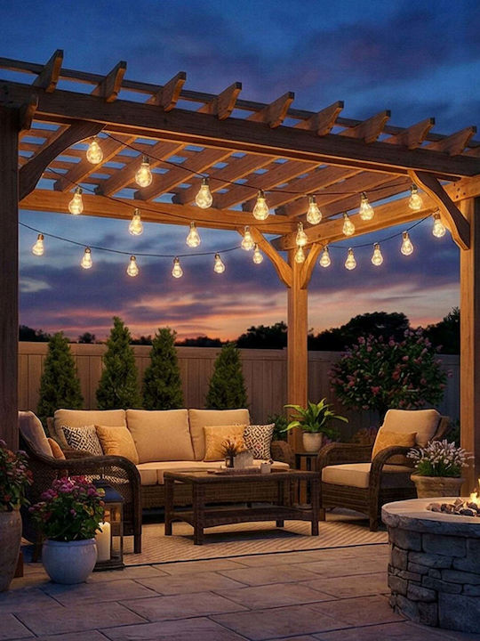 Lumarko Wasserdichte Lichterkette Beleuchtung LED IP44 7,5m mit 50 Bälle Warmweiß