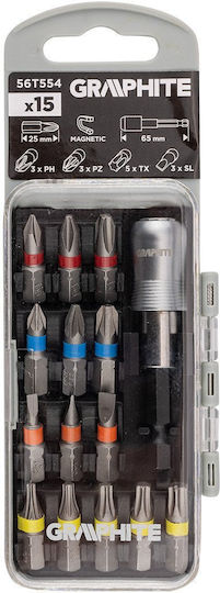 Graphite Torx Bit Steckschlüssel und Antriebsgröße 1/2'' Set 15 Stück
