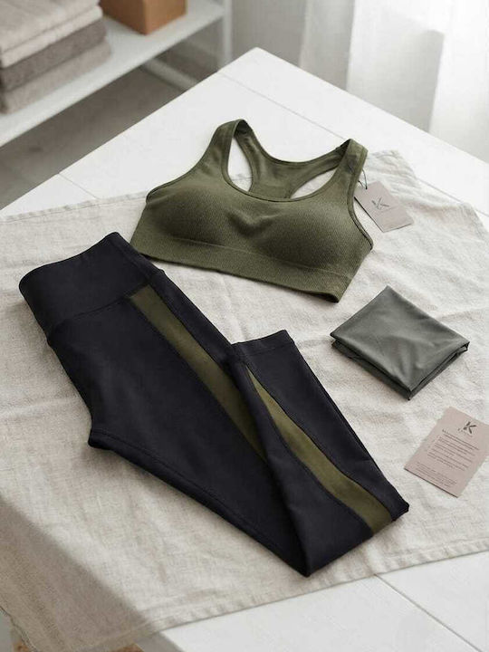Training Damen-Set mit Grünem Leggings
