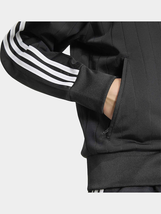Pinstripe Firebird Loose Women's Track Jacket Black