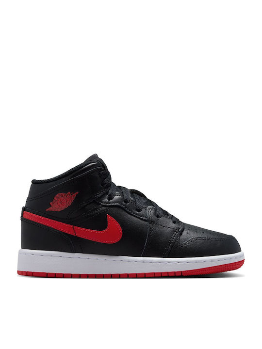 Air Jordan 1 Mid (gs) Παιδικές Μπότες Μαύρες