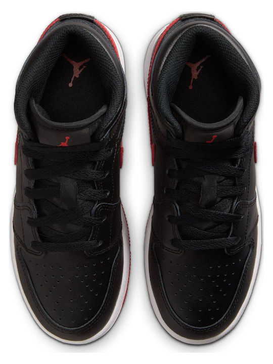 Air Jordan 1 Mid (gs) Παιδικές Μπότες Μαύρες
