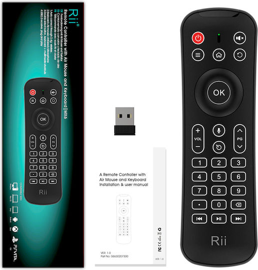 Riitek TV-Fernbedienung Kabellose Tastatur 2.4GHz Airmouse Micr