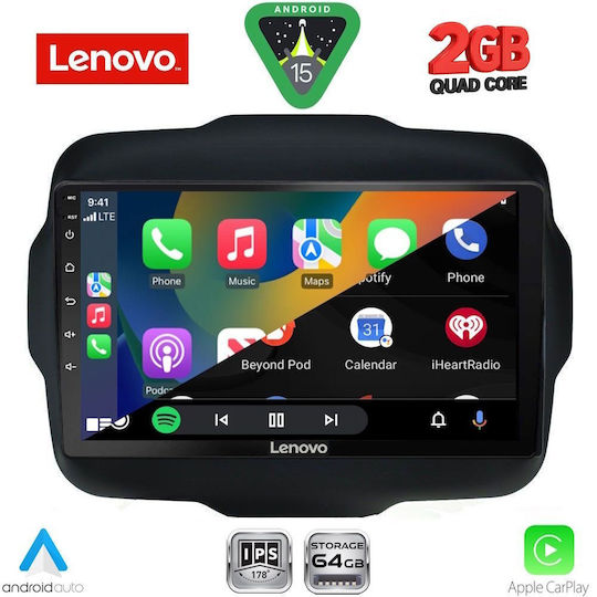 Lenovo Автомобилна Аудио Система за Jeep Renegade 2014-2025 с Clima (Bluetooth/USB/WiFi/GPS/Apple CarPlay/Android Auto) с Touch Screen 9"