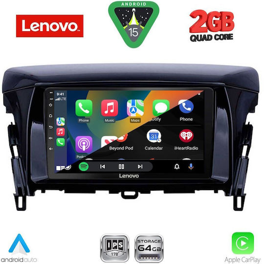 Lenovo Автомобилна Аудио Система за Mitsubishi Eclipse Cross 2018-2026 Bluetooth USB Вграден Wi-Fi GPS Apple CarPlay Android Auto с Touch Screen 9"