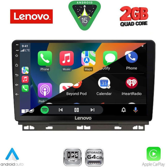 Lenovo Автомобилна Аудио Система за Renault Clio / Captur 2019-2026 (Bluetooth/USB/Вграден Wi-Fi/GPS/Apple CarPlay/Android Auto) с Touch Screen 9"