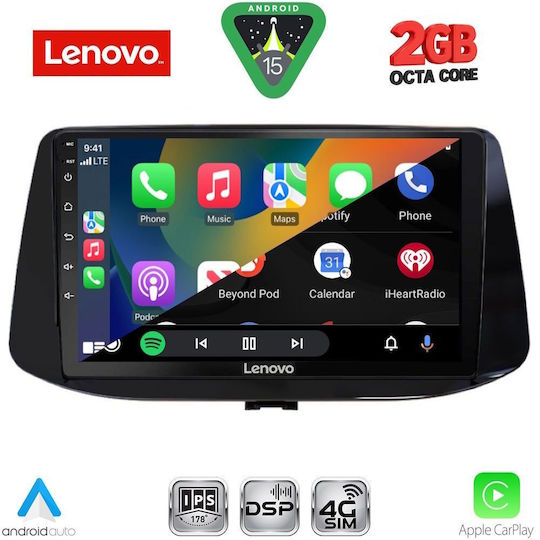 Lenovo Автомобилна Аудио Система За Hyundai i30 2018-2025 Bluetooth USB WiFi GPS Apple CarPlay Android Auto С 9" Touch Screen