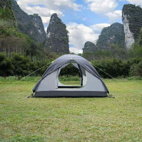 Nils Explorer Campingzelt Iglu Grau mit Doppeltuch 3 Jahreszeiten Für 3 Personen 270x150x110cm