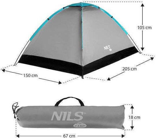 Nils Extreme Campingzelt Iglu Grau 3 Jahreszeiten Für 2 Personen 205x150x105cm