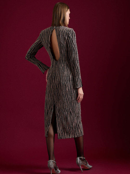 Summer Evening Open Back Gold Dress