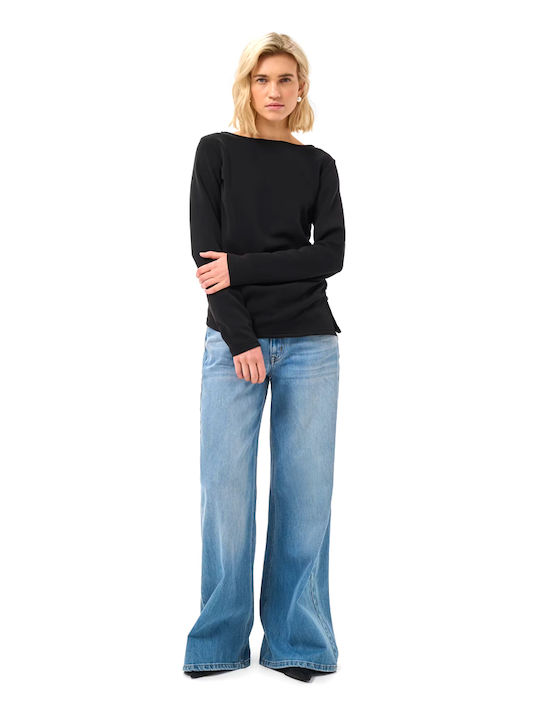 Women's Long Sleeve Black Blouse