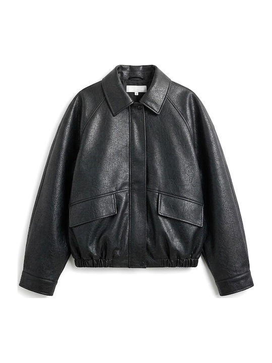 Long Women's Bomber Jacket Black