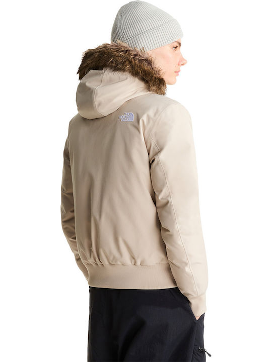 Damen Bomber Jacke Beige