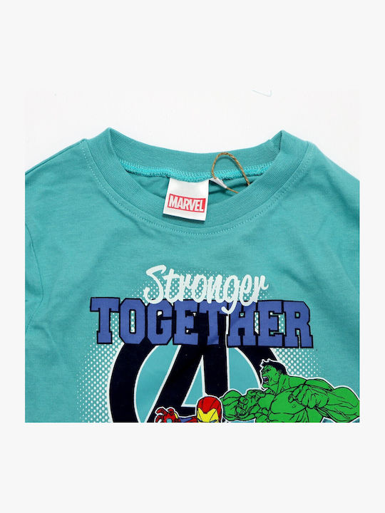 Kinderoberteil Langärmelig Türkis Stronger Together