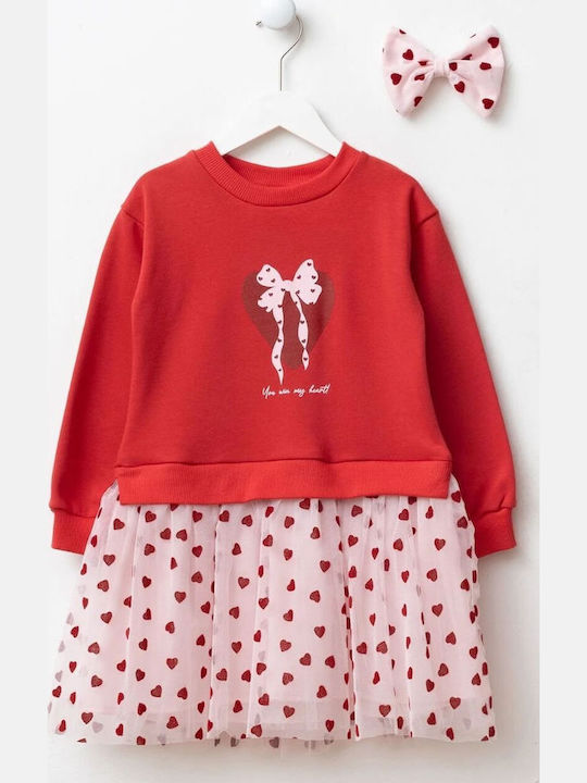 Mädchenkleid Mädchenkleider Langärmelig Tüll Rot
